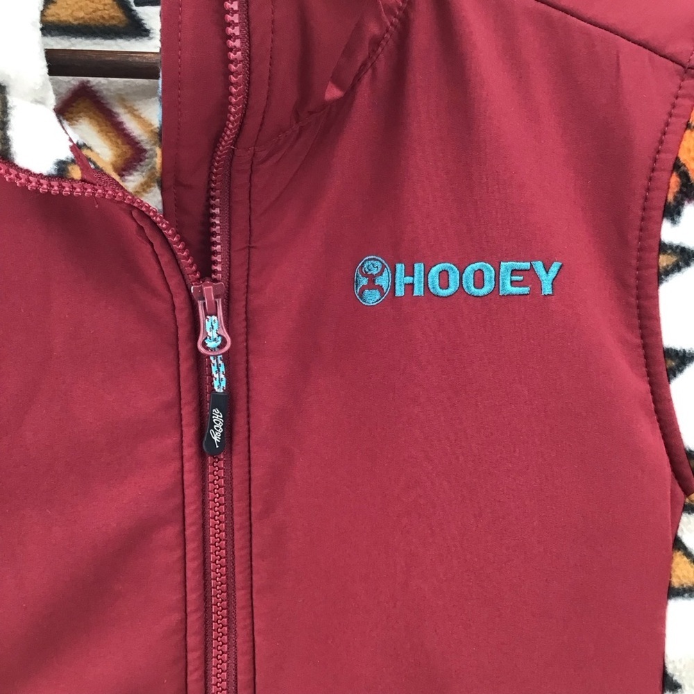 Hooey Youth Burgundy Aztec Pattern Fleece Jacket - Picture 4 of 13